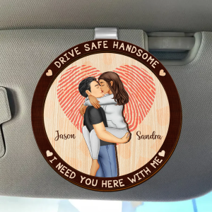 Kissing Couple I Need You Here With Me - Personalized Custom Shaped Car Visor Clip