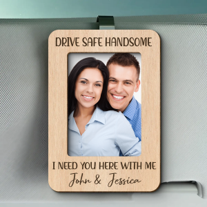 Personalized Couple Photo Car Visor Clip, Valentine's Day Gift for Him