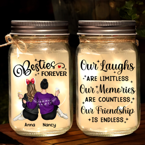 Our Memories Are Countless Our Friendship Is Endless - Personalized Mason Jar Light