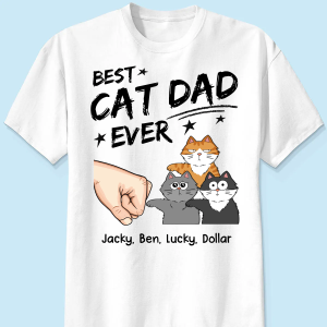 Certified Best Cat Dad Personalized Shirt, Funny Father's Day Gift For Cat Dad, Husband, Boyfriend