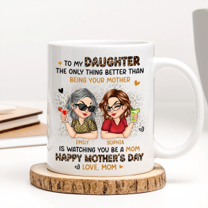 Leopard Pattern To My Daughter From Mom Happy Mother's Day Personalized Mug, Mother's Day Gift For Daughter