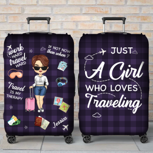 Live With No Excuses Travel With No Regrets - Travel Personalized Custom Luggage Cover - Holiday Vacation Gift, Gift For Adventure Travel Lovers