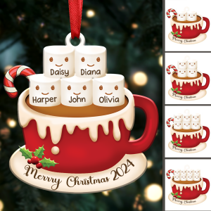 Family - Marshmallows Coffee - Personalized Ornament - Gift For Family Members