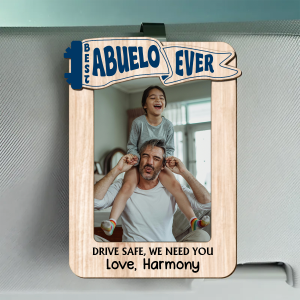 Best Dad Ever, Personalized Picture Frame, Custom Photo Car Visor Clip