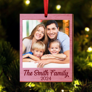 Custom Photo Christmas Family Couple Pet Lover - Personalized Wooden Ornament
