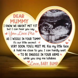 Custom Photo Dear Mommy Daddy Love From The Bump - Personalized Custom Shaped Light Box
