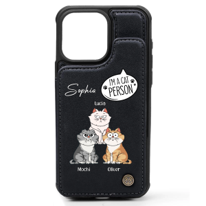 I'm A Cat Person - Personalized Leather Flip Wallet Phone Case