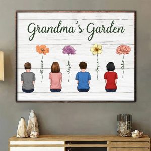 Blessed To Be Called Grandma - Family Personalized Custom Horizontal Poster - Gift For Grandma