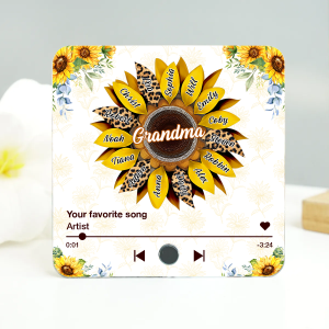 Nana Mom Sunflower Personalized Music Fridge Magnet, Heartfelt 2025 Mother's Day Birthday Gift For Mom
