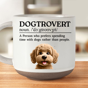 Dogtrovert Who Prefers Spending Time With Dogs - Personalized Pottery Mug