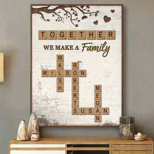 Together We Make A Family Crossword Puzzle Art Personalized Poster