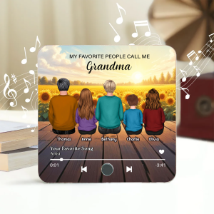 My Favorite People Call Me Nana Sunflower Field Personalized Music Fridge Magnet, Perfect Mother's Day Gift For Nana, Grandma