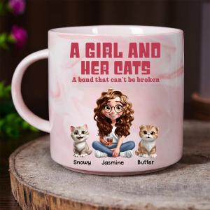 A Bond That Can't Be Broken Cat Mom Cat Dad - Personalized Marble Mug