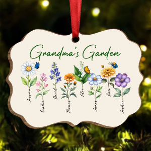 Family Watercolor Flowers Personalized Christmas Ornament