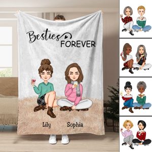 Besties - Besties Forever - Personalized Blanket (TT) - Makezbright Gifts