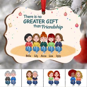 Besties - There Is No Greater Gift Than Friendship - Personalized Ornament (Ver 2) - Makezbright Gifts