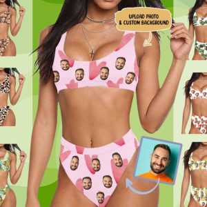 Bikini - Custom Women Swimsuit Bikini With Funny Faces - Personalized Bikini Swimsuit - Makezbright Gifts