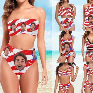 Bikini - Face bathing Suits for Women - Personalized Bikini Swimsuit - Makezbright Gifts