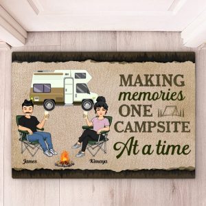 Camping Lovers - One Campsite At A Time - Personalized Doormat - Makezbright Gifts