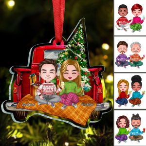 Couple - All I Want For Christmas Is You - Personalized Acrylic Ornament - Makezbright Gifts