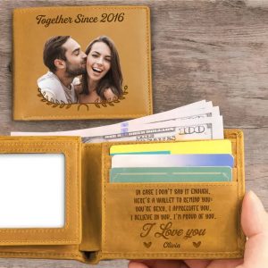 Couple - To My Husband Here's A Wallet To Remind You - Personalized Photo Leather Wallet - Makezbright Gifts