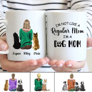 Dog Lovers - I'm Not Like A Regular Mom, I'm A Dog Mom - Personalized Mug - Makezbright Gifts