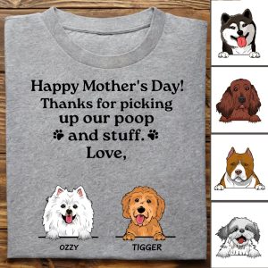 Dog Lovers - Thanks For Picking Up Our Poop And Stuff - Personalized Unisex T - Shirt - Makezbright Gifts
