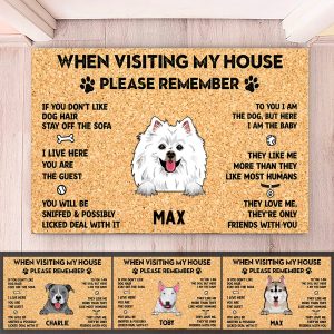 Dog Lovers - When Visit My House Please Remember - Personalized Doormat - Makezbright Gifts