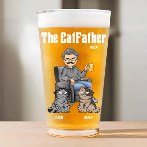 The Cat Father - Personalized Beer Glass