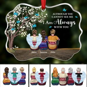 Family - Although You Cannot See Me I Am Always With You - Personalized Transparent Ornament - Makezbright Gifts