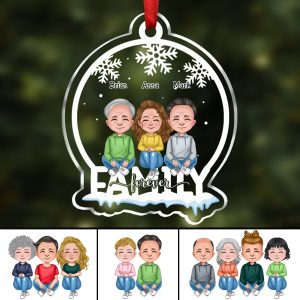 Family - Family Forever - Personalized Christmas Transparent Ornament - Makezbright Gifts