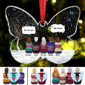 Family - We Miss You - Personalized Butterfly Acrylic Ornament - Makezbright Gifts