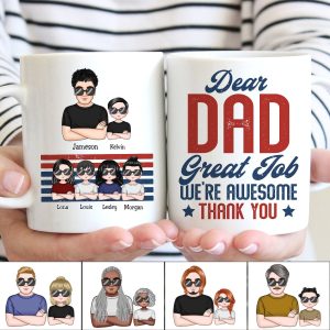 Father's Day - Dear Dad Great Job We're Awesome - Personalized Mug (TT) - Makezbright Gifts