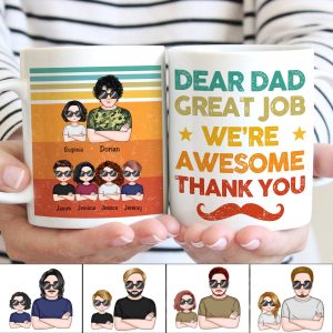 Father's Day - Dear Dad Great Job We're Awesome Thank You - Personalized Mug (TT) - Makezbright Gifts