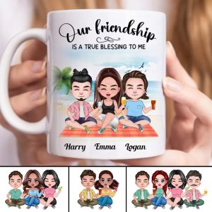 Friends - Our Friendship Is A True Blessing To Me - Personalized Mug (BB) - Makezbright Gifts