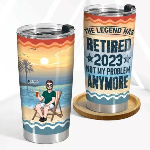 Friends - The Legend Has Retired 2023 Not My Problem Anymore Vintage - Personalized Tumbler - Makezbright Gifts