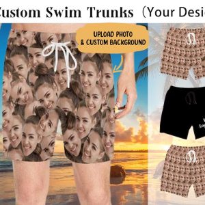 Hawaii - Custom Face Swim Trunks - Personalized Short - Makezbright Gifts