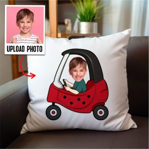Kid - Baby In Car - Personalized Photo Custom Shaped Pillow(NV) - Makezbright Gifts