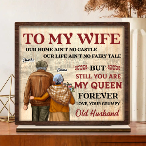 Couple To My Wife Our Home Ain't No Castle - Personalized Custom Shaped 2-Layered Wooden Plaque