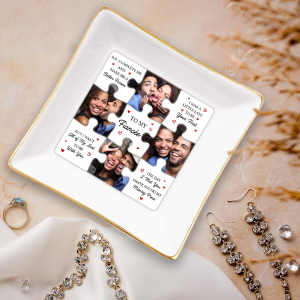 Custom Photo I Found My Missing Piece Puzzle - 3D Embossed Effect Printed Dish, Personalized Ring Dish