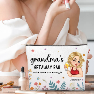 Mom's Grandma's Travel Bag - Personalized Cosmetic Bag