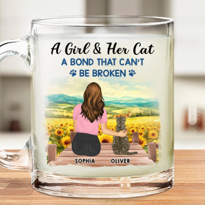 A Bond That Can't Be Broken Cat Mom Cat Dad - Personalized Glass Mug