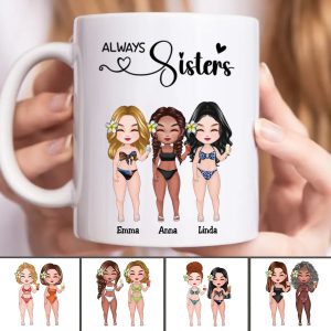 Sisters - Always Sisters - Personalized Mug - Makezbright Gifts