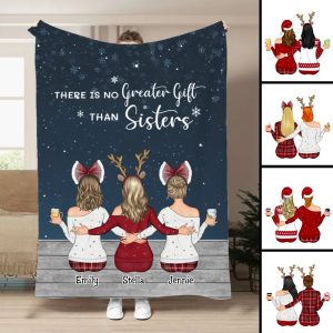 Sisters - There Is No Greater Gift Than Sisters - Personalized Blanket - Makezbright Gifts
