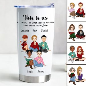 "This is Us" 20oz Personalized Stainless Steel Tumbler with Leak - Proof Lid - Keeps Drinks Hot or Cold for Hours - Makezbright Gifts