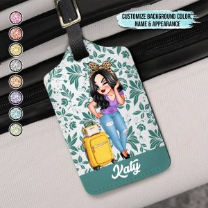 Travel Lovers Floral Pattern - Personalized Luggage Tag - Makezbright Gifts